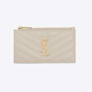 Saint Laurent YSL Zippered Card Case Wallet